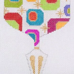 Mid-Century Orn.- Multi Color Dotted Spike Drop-18 Mesh