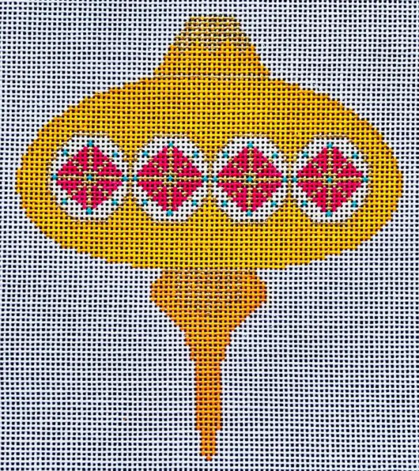 Brilliant Baubles Orn. - Orange/Pink Spike-18 Mesh