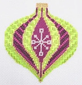 MCM Ornament - Pink/Green Onion w/ Snowflake-18 Mesh