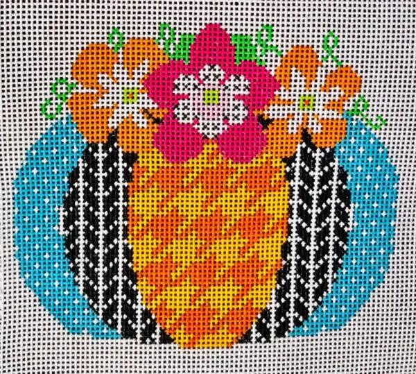 Pumpkin Flower Patch Mini - Houndstooth-18 Mesh