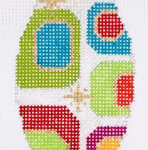 Mid-Century Orn. - Multi Color Dotted Teardrop-18 Mesh