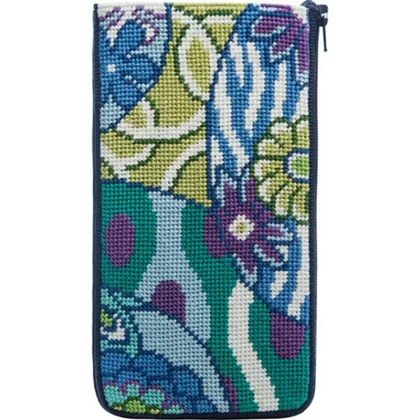Imari Abstract-Stitch and Zip-Eyeglass case