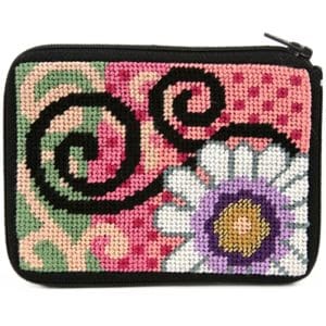 Daisy Swirl Coin Purse- Stitch & Zip