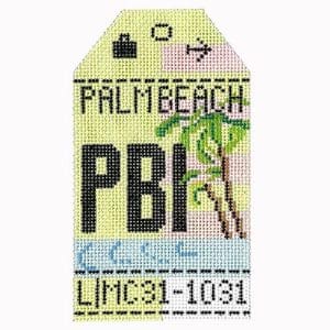 Palm Beach (PBI) Retro Travel Tag- 3" x 5"- 18 Mesh