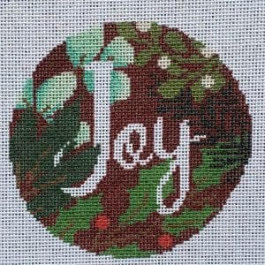 Botanical Joy Ornament Red- 4" Round-18 Mesh