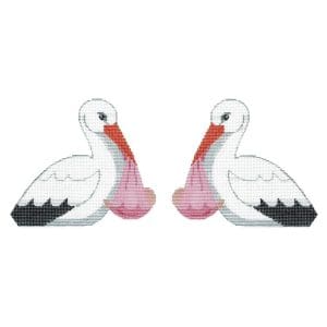 It's a Girl Stork-5" x 4.25" - 18 Mesh