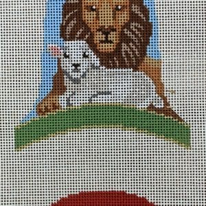Dimensional Bell  Lion and Lamb-3.5 " x 4" 18 Mesh