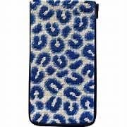 Navy Leopard Eyeglass Case-Stitch & Zip