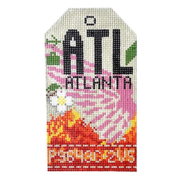 Atlanta (ATL) Retro Travel Tag- 3" x 5"- 18 Mesh