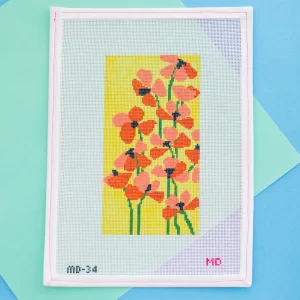 Poppies Glasses Case - 3.75" x 6.75" - 18 Mesh