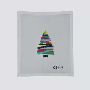 Multicolored Christmas Tree 4.5" - 18 mesh
