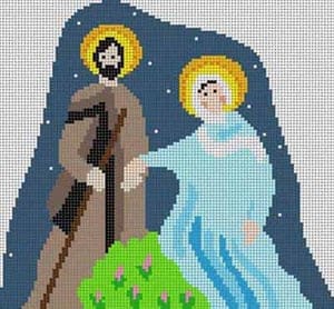 Mary & Joseph Nativity - 7.5 x 8.5" - 13 Mesh