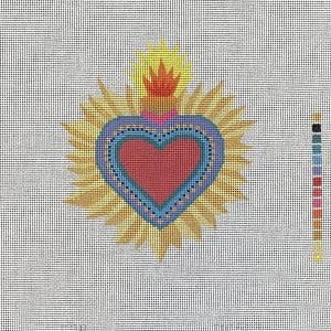 Sacred Heart 5" x 6" -  18 Mesh