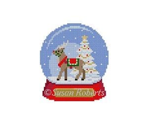 Reindeer Snowglobe- 3" x 3 1/4"- 18 Mesh