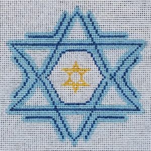 Hanukkah Snowflake- 4" Round-18 Mesh