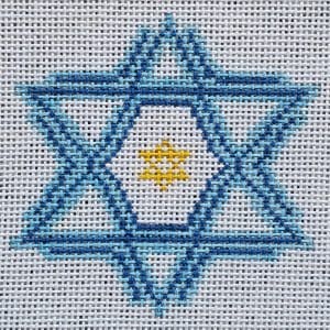 Hanukkah Snowflake- 4" Round-13 Mesh
