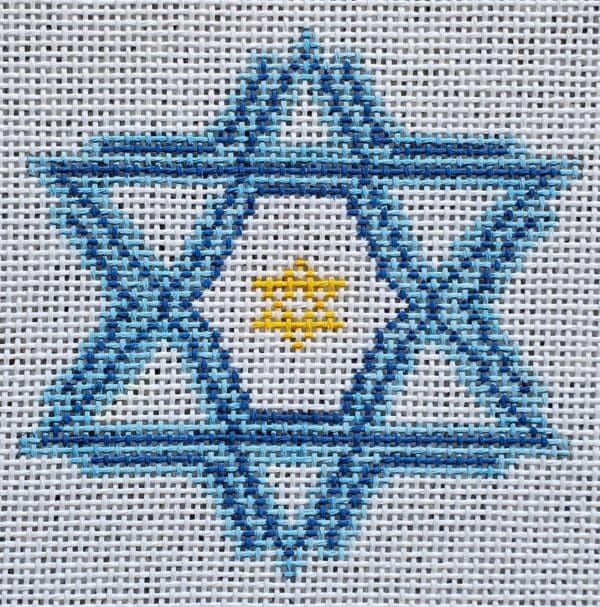 Hanukkah Snowflake- 4" Round-13 Mesh