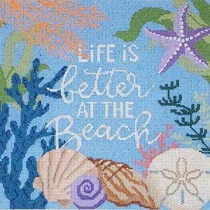 Life is Better at the Beach Pillow -12" x 12" - 13 Mesh
