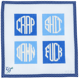 Dirty Coasters - Coastal Blues - Set of 4" x 4" 13 Mesh