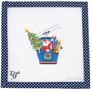 Gondola Santa Ornament 13 Mesh