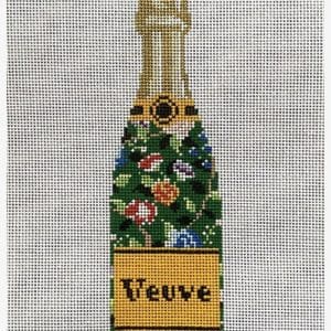 Green Floral Veuve Bottle