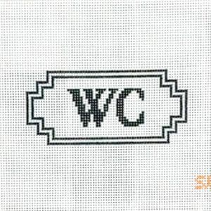Rectangular Water Closet WC 2.5 x 4.5" Sign 13 Mesh