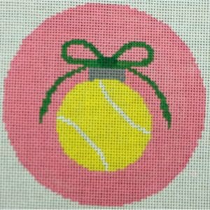 Tennis Ball With Green Bow On Pink-KKO202C
