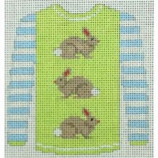 3 Brown Bunnies On Lime-KKO208J-3.75x4 - 18M