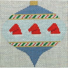 Bauble Hort Oval Red Santa Hats-KKO218AH-3.5x3.5 - 18M