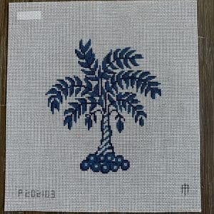 Blue Palm Tree 10" x 10"-12 Mesh
