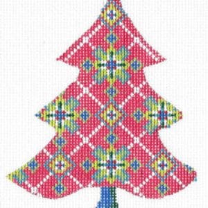 Red Scandinavian Snowflake Tree 3.75 x 4.5 " - 18 Mesh