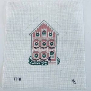 Pink House Ornament - 18 mesh