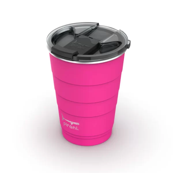 Radish Roots-Pirani Stackable Fuchsia Coffee Tumbler-16 oz - Image 3