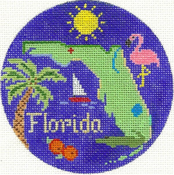 609-Florida Ornament 4.25 Circle