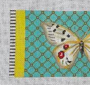 Butterfly White on Turquoise Single Eyeglass Case--3 1/2x7 /18M