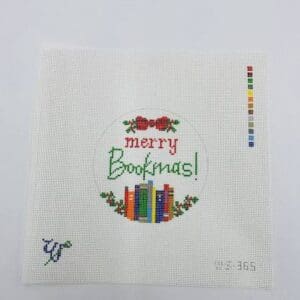 Merry Bookmas 4" round ornament 18 Mesh