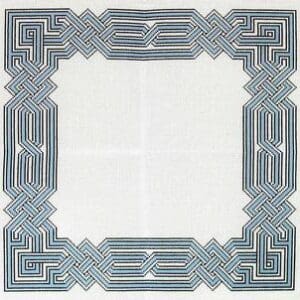 Blue & White Twisted Knot Pillow 15.75" x 15.75" 13 mesh