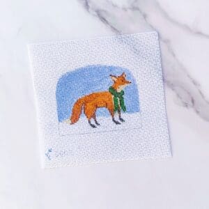Boy Fox with Scarf: Christmas Forest Needlepoint Collection-18 Mesh