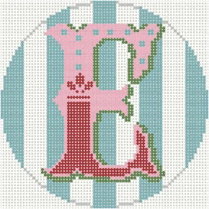 NOEL "E" ornament 4" round - 18 mesh