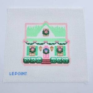 Christmas Village Green House - 5.5” x 4.5” - 13 mesh