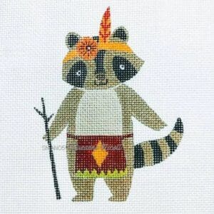 Tribal Raccoon 3.5" x 4.75" - 18 Mesh