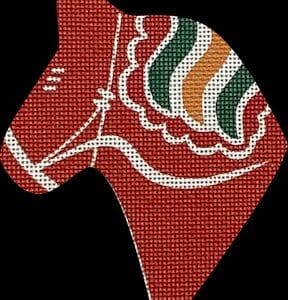 Dala Horse Head, Orange red-4 x 4-18 m