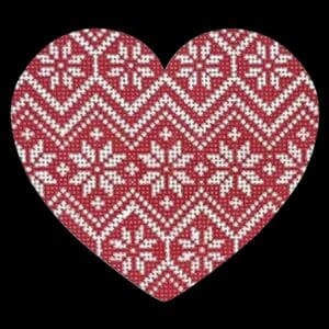 Nordic Snowflake Zigzag Pattern Heart-4.5 x 4-18 m