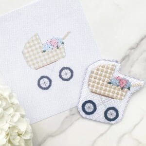Tan Baby Carriage-4" x 4 1/2"- 18 Mesh