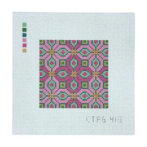 Classic Tile 4" 13 Pink Green