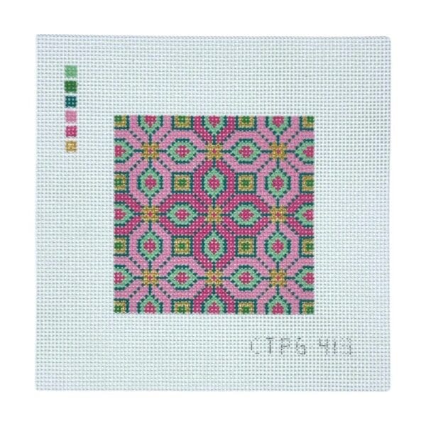 Classic Tile 4" 13 Pink Green