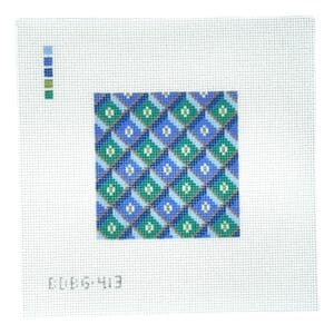 BDBG413 Bargello Diamond Blue Green 4" Square- 13 Mesh