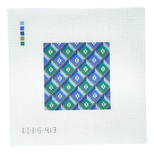 BDBG413 Bargello Diamond Blue Green 4" Square- 13 Mesh