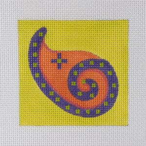 Chartruse Paisley Mini-4" Square-13 Mesh