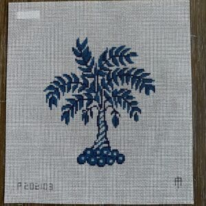 Blue Palm Tree-10" Square-12 Mesh